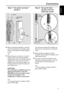 Page 99
English
Step 1: Set up the surround
speakers
Connections
1Before connecting the speakers to the DVD
system, firmly attach the mini speaker stands
to the surround speakers using the supplied
screws.
OR
2Alternatively, you can choose to mount the
speakers on the wall.  Attach the supplied
bracket firmly to the rear of speakers using the
supplied screws.  Then mount a screw (not
supplied) on the wall where the speaker is to
be hung and hook the speaker securely onto
the mounted screw.
CAUTION!
You should...