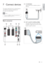 Page 2725
a TV ANTENNA
Signal input from an antenna, cable or 
satellite.
  
b  EXT 1 and EXT 2 (CVBS and RGB)
Analogue audio and video input from 
analogue or digital devices such as DVD 
players or game consoles.
  
TV ANTENNA
7 Connect devices
This section describes how to connect devices 
with different connectors. Examples are 
provided in the Quick Star t.
Note
You can use different types of connectors to   •connect a device to your TV.
Back connector
  
English
EN
 