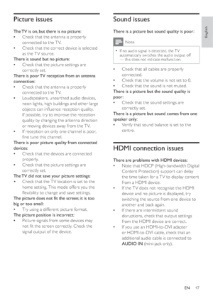 Page 4947
Sound issues
There is a picture but sound quality is poor:
Note
  