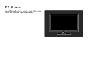 Page 251.2.6   IR sensorAlways take care to point the remote control at the remote
control infra red sensor on the front of the TV.
 