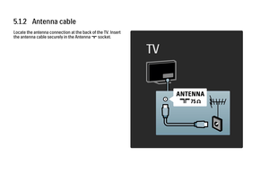 Page 2785.1.2   Antenna cable
Locate the antenna connection at the back of the TV. Insert
the antenna cable securely in the Antenna 
a socket.
 