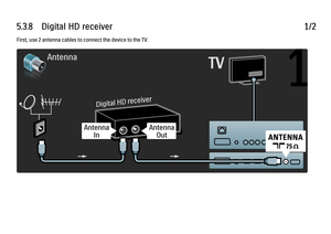 Page 3095.3.8      Digital  HD  receiver
1/2
First, use 2 antenna cables to connect the device to the TV.
 