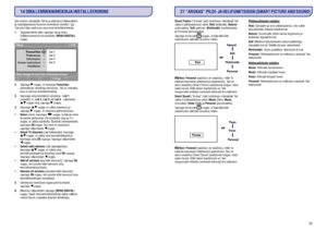 Page 2020
14OMALEMMIKNIMEKIRJAINSTALLEERIMINE
SeemenüüvõimaldabTeilluuaeelistatudtelekanalitest
jaraadiojaamadestkoosnevlemmikutenimekiri.IgaTeiepereliigesaabluuaomaendalemmiknimekirja.
Digitaalreþiimilollesvajutagesetupmenu
(häälestusmenüü)kuvamiseks
nuppu.
(nimi):kasutagenuppe,etliikudanime
kuvamisepiirkonnas(16sümbolit)ringijaP+/-
nuppe,etvalidasümbolid.Sümbolitoimetamiseks
kasutagenuppu.Kuinimionsisestatud,
vajutageväljumiseksnuppu.
(valitelekanalid):kasutage
nuppe,etvalidaomalemmiktelekanalja...