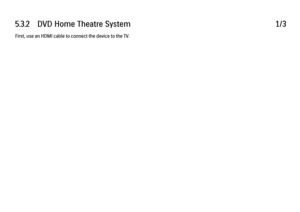 Page 2005.3.2      DVD  Home  Theatre  System
1/3
First, use an HDMI cable to connect the device to the TV. 