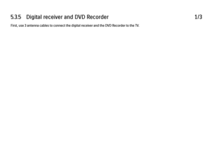 Page 2075.3.5      Digital  receiver  and  DVD  Recorder
1/3
First, use 3 antenna cables to connect the digital receiver and the DVD Recorder to the TV. 