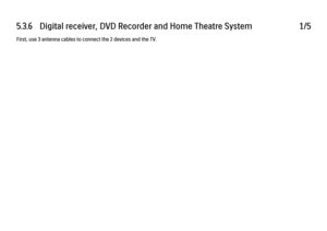 Page 2105.3.6   Digital receiver, DVD Recorder and Home Theatre System
1/5
First, use 3 antenna cables to connect the 2 devices and the TV. 