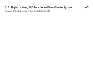 Page 2135.3.6   Digital receiver, DVD Recorder and Home Theatre System
4/5
Then use an HDMI cable to connect the Home Theatre System to the TV. 