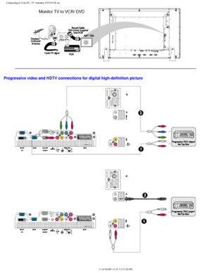 Page 112
Connecting to Your PC, TV Antenna, DVD/VCR etc.
Progressive video and HDTV connections for digital high-definition pictu\
re
 
file:///D|/My%20Documents/dfu/BDL4221V/english/420wn6/INSTALL/CONNECT.HT\
M (7 of 9)2005-11-07 12:55:26 PM 