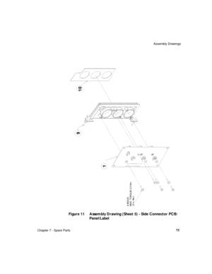 Page 87Assembly Drawings
Chapter 7 - Spare Parts
75
Figure 11 Assembly Drawing (Sheet 5) - Side Connector PCB/
Panel/Label 