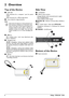 Page 66Philips · PPX2330 · 2340
2Overview
Top of the Device
1—USB cable
USB connection for a computer / port for power
supply
USB connection for a  USB storage device
2 —Focus wheel for image sharpness. 
3 —OK  key
\340 —Confirm entry / start, stop video/music play-
back or slideshow.
4 —Navigation keys
\002/\003 —Navigating / during music playback select
previous, next title when image display is switched
off / during video/picture playback wake Quick set-
ting bar
\300/\301 —Navigating / during  music...