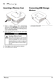 Page 19  Memory 19
5Memory
Inserting a Memory Card
VGA
Y-Pb-Pr HDMI
1 Insert a memory card with the contacts facing 
upwards into the  \013\b/\t\t slot at the back of the 
device. Your device supports the following memory 
cards: SD/SDHC/SDXC/MMC.
2 Insert the  memory
  card into the slot until it snaps 
into position.
Inserting a Memory Card!
Never pull out the memory card while the 
device is accessi ng it. This could cause data 
to be damaged or lost.
S w i t c h  t h e  d e v i c e  o f f  i n  o r d e r  t...