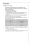 Page 11818 36 23-02/711
Installation
Installation Location
The appliance should be installed in a well ventilated, dry room.
Energy use and efficient performance of the appliance is affected by 
the ambient temperature.
The appliance should therefore
– not be exposed to direct sunlight;
– not be installed next to radiators, cookers or other sources of heat;
– only be installed at a location whose ambient temperature 
corresponds to the climate classification, for which the appliance is 
designed.
The climate...