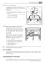 Page 49Removing the shelf holders
Your appliance is equipped with shelf retainers
that make it possible to secure the shelves during
transportation.
To remove them proceed as follows:
1. Move the shelf holders in the direction of the
arrow (A).
2. Raise the shelf from the rear and push it for-
ward until it is freed (B).
3. Remove the retainers (C).
Installation of the CleanAir Control filter
The CleanAir Control filter is an active car-
bon filter which absorbs bad odours and per-
mits to maintain the best...