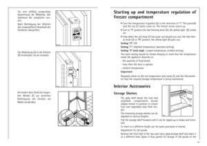 Page 1212
D735
E
E
Die beiden dem GerŠt bei-liegen-
den Winkel (E) zur seitlichen
Befestigung des GerŠtes am
Mšbel verwenden.Die Abdeckung (D) in die Schiene
(B) eindrŸcken, bis sie einrastet. FŸr eine allfŠllig notwendige
Ausrichtung der MšbeltŸr, den
Spielraum der Langlšcher nut-
zen.
Nach Beendigung der Arbeiten
den einwandfreien Verschlu§ der
GerŠtetŸr ŸberprŸfen.
PR168PR167/1
D
B
41
Starting up and temperature regulation of
freezer compartment
¥ Turn the temperature regulator (E) in the direction of Ò1Ó....