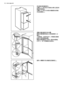 Page 121 2
将冰箱安装到橱柜中。
沿箭头 (1) 所示的方向推动冰箱，直至间
隙盖顶到厨柜。
沿箭头 (2) 所示方向把冰箱推靠在铰链
对边的橱柜上。
4 mm
44 mm
调整冰箱在橱柜中的位置。
确保冰箱和橱柜前边之间的距离为 44
毫米。
下铰链盖（在附件包中）可确保冰箱和
厨柜之间的距离准确。
确保冰箱和橱柜之间有 4 毫米的距离。
打开门。将下铰链盖安放到位。
I
I
使用 4 颗螺钉将冰箱固定到橱柜上。
12www.aeg.com
 