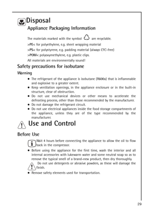 Page 2929
Disposal
Appliance Packaging Information
The materials marked with the symbol  are recyclable.
>PEPSPOM