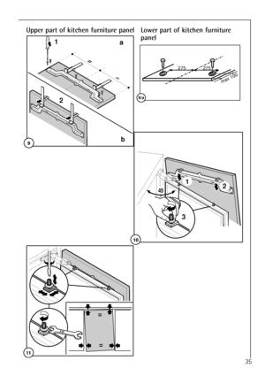 Page 835
10
12
3
45
°
11
= =
10
Upper part of kitchen furniture panel
9b a
==
1
2
Lower part of kitchen furniture
panel
9/a
275 275
 max 100
 