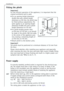 Page 16
Installation
16
Fitting the plinth
Important!
For the efficient operation of the appliance, it is important that the
original ventilation grid is used. For an opening height dimension A=820 mm and a plinth height
dimension a=100 mm, the plinth may
be fitted without adjustments. The
same applies to an opening height
dimension B=890 mm and a plinth
height dimension b=170 mm.
 For plinth heights greater than  a=100 mm, b=170 mm, a cut should
be made in the plinth, 580 mm wide,
in the centre of the...