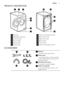 Page 7PRODUCT DESCRIPTION
5
6
712
4
123
11
10
89
1Worktop
2Detergent dispenser
3Control panel
4Door handle
5Rating plate
6Drain pump
7Feet for the appliance level
8Water drain hose
9Water inlet valve
10Mains cable
11Transit bolts
12Feet for the appliance level
ACCESSORIES
12
34
1Spanner
To remove the transit bolts.
2Plastic caps
To close the holes on the rear side
of the cabinet after the removal of
the transit bolts.
3Anti-flood inlet hose
To prevent possible leakage
4Plastic hose guide
To connect the drain...