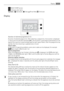 Page 79DELAY START button
10 Indicator pilot lights
Symbols  : 
 Handwash,  Cold,  Rinse Hold,  Child Lock
Display
Duration of selected programme (7.1) :
Duration of selected programme: After selecting a programme, the duration is displayed
in hours and minutes (for example  2.05 ). The duration is calculated automatically on the
basis of the maximum recommended load for each type of fabric. After the programme has
started, the time remaining is updated every minute.
Alarm codes
In the event of operating...