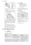 Page 487.Pull the door trim to the front to
remove it.
8. Hold the door glass panels on their
top edge one by one and pull them
up out of the guide.
9. Clean the glass panel with water and
soap. Dry the glass panel carefully.
When the cleaning is completed, install
the glass panels and the door. Do the
above steps in the opposite sequence.
Install the smaller panel first, then the
larger.
12.11  Replacing the lamp
Put a cloth on the bottom of the interior
of the appliance. It prevents damage to the lamp glass...