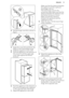 Page 172.Drill the hinge cover (A), as shown in
figure.
3. Apply the covers (A) and (A1) (in the
bag) in to the intermediate hinge
4. Install the appliance in the niche.
5. Push the appliance in the direction of
the arrows (1) until the upper gap cover stops against the kitchen
furniture.
6. Push the appliance in the direction of
the arrows (2) against the cupboard
on the opposite side of the hinge.
7. Adjust the appliance in the niche.
Make sure that the distance between
the appliance and the cupboard...