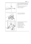 Page 17The door of the appliance opens to the
right. To open the door to the left, do
these steps before you install the appli-
ance.
• Loosen and remove the upper pin.
• Remove the upper door.
• Remove the spacer.
• Loosen the middle hinge.
• Remove the lower door.
• Loosen and remove the lower pin.
On the opposite side:
• Tighten the lower pin.
• Install the lower door.
• Tighten the middle hinge.
• Install the spacer.
• Install the upper door.
• Tighten the upper pin.
ENGLISH17 