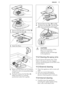 Page 172.Remove the filter ( C) out of filter ( B). 
3. Remove the flat filter ( A).
4. Wash the filters.
5.Make sure that there are no residues
of food or soil in or around the edge
of the sump.
6. Put back in place the flat filter ( A).
Make sure that it is correctly
positioned under the 2 guides.
7. Reassemble the filters ( B) and ( C).
8. Put back the filter ( B) in the flat filter
( A ). Turn it clockwise until it locks.
CAUTION!
An incorrect position of the
filters can cause bad
washing results and...