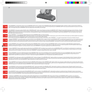 Page 262626
eng
de
fra
ita
esp
por
ned
dan
nor
sve
fin
gre
arb
1. Place ERGORAPIDO™ on a hard and even surface. Do not use the BRUSHROLLCLEAN™ function on carpets. 2. Press the BRUSHROLLCLEAN™ pedal with your foot while the cleaner is switched on. Hold for 5 seconds until hairs and fibres are removed and then release the pedal.  There will be a cutting noise during this process, this is normal. If hairs remain on the brush roll repeat the process. The BRUSHROLLCLEAN™ function stops automatically after 30...