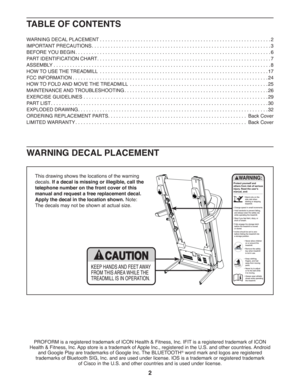Page 22
WARNING DECAL PLACEMENT . . . . . . . . . . . . . . . . . . . . . . . . . . . . . . . . . . . . . . . . . . . . . . . . . . . . . . . . . . . . . . . 2
IMPORTANT PRECAUTIONS . . . . . . . . . . . . . . . . . . . . . . . . . . . . . . . . . . . . . . . . . . . . . . . . . . . . . . . . . . . . . . . . . . 3
BEFORE YOU BEGIN . . . . . . . . . . . . . . . . . . . . . . . . . . . . . . . . . . . . . . . . . . . . . . . . . . . . . . . . . . . . . . . . . . . . . . . . 6
PART IDENTIFICATION CHART. . . . . ....