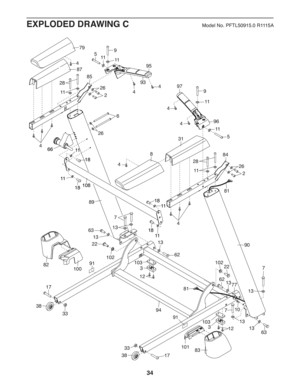 Page 3434
26
85
11 28
84
79
81
87
26
2
2
11 28
8
31
4
4
4
4
511
95
93
96
5
11
974
4
4
4
9
11
9
11
6
26
66
17
17
33
77
81
3394
13
22
22
62
13
62
10
63
82
91
3883
90
38
91
101
100102
103102
13
7
13
637
13
13
7
13
12 12
3 3
103
89
11
18
10818
11
18 11
11
18
EXPLODED DRAWING CModel No. PFTL50915.0 R1115A 