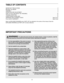 Page 22
TABLE OF CONTENTS
IMPORTANT PRECAUTIONS  . . . . . . . . . . . . . . . . . . . . . . . . . . . . . . . . . . . . . . . . . . . . . . . . . . . . . . . . . . . . . . . . .2
BEFORE YOU BEGIN  . . . . . . . . . . . . . . . . . . . . . . . . . . . . . . . . . . . . . . . . . . . . . . . . . . . . . . . . . . . . . . . . . . . . . . .4
ASSEMBLY  . . . . . . . . . . . . . . . . . . . . . . . . . . . . . . . . . . . . . . . . . . . . . . . . . . . . . . . . . . . . . . . . . . . . . . . . . . . . . . .5...