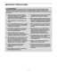 Page 3\f
WARNING:To reduce the ris kof serious inj ury, read allimpor ta nt pre cautions and
ins tructi onsin this manua land allwarnings onyour elliptica lbefore using your elliptical. ICON
assume sno res ponsibility for per sona linjur yor prop erty damage sustaine dby orthrough theuse of
thisproduc t.
IMPORT ANT PRECAUTIO NS
1. Before beginning anyexer cise program,
cons ultyour physician. Thisisespe cially
importa ntfor persons overage \f5or
pers onswith pre- exist inghealth problems.
2. Use theelliptica...