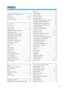 Page 181INDEX
 
10.Interactive kit attachment cover......................18
3D format ............................................................. 169
3D Projection .............................................. 100, 101
4-corner Correction .............................................. 98
A
AC In socket ........................................................... 17
Accessories ............................................................ 15
Ad hoc mode ............................................................