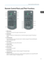 Page 23Remote Control Parts and Their Functions
1. [Menu] buttonDisplays the menu screen. Press it again to close the menu screen.
2. [Input] button Switches the signal input. For details about how to switch the input signal, see page 38 "Projecting anImage".
3. [AV Mute] button Temporarily blanks the screen and mutes the audio. For details, see page 48 "Temporarily Blanking the
Image and Muting the Audio".
4. Arrow buttons Used to operate the menu screen and the value bar.
5. Number buttons...