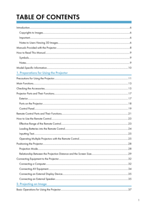 Page 3TABLE OF CONTENTS
Introduction......................................................................................................................................................... 6
Copyrights to Images ..................................................................................................................................... 6
Important ......................................................................................................................................................... 6...