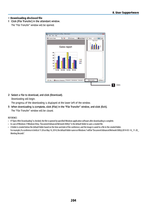 Page 219204
• Downloading disclosed file
1 Click [File Transfer] in the attendant window.
  The “File Transfer” window will be opened.
2  Select a file to download, and click [Download].
  Downloading will begin.
  The progress of the downloading is displayed at the lower left of the window.
3  When downloading is complete, click [File] in the “File Transfer” window, and click [Exit].
  The “File Transfer” window will be closed.
REFERENCE:
•  If “Open After Downloading” is checked, the file is opened by...