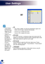 Page 5048
3D
 3D
Auto: When a HDMI 1.4a 3D timing identification signal is de-
tected, the 3D image is selected automatically.
Choose “On” to enable 3D function.
Choose “Off” to disable 3D function.
 3D Invert
If you see a discrete or overlapping image while wearing DLP 3D 
glasses, you may need to execute “Invert” to get best match of left/
right image sequence to get the correct image.
 3D Format
Use this feature to select the 3D format. Options are: “Frame 
Packing”, “Side-by-Side (Half)”, “Top and...