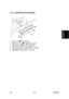 Page 219 
SM 3-91 B230/B237 
Replacement 
Adjustment 
3.12.5 REGISTRATION SENSOR 
 
1.  Rear cover (
 Rear Cover) 
2.  Right rear cover (
  Right Rear Cover) 
3.  Paper feed unit (
  Paper Feed Unit) 
4.  Paper guide plate 1 [A] and 2 [B] (
  x 2 each)   
5.  Registration sensor [C] (
  x 1, hook)  