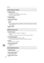 Page 200Appendix
188
11
Bluetooth Interface Unit Type 3245
❖Supported Profiles:
 SPP (Serial Port Profile)
 HCRP (Hardcopy Cable Replacement Profile)
 BIP (Basic Imaging Profile)
❖Frequency Range:
2.45 GHz ISM band
❖Data Transmission Speed:
723 kbps
Note
❒The transmission speed is adjusted according to factors such as the dis-
tance and obstacles between the devices, radio signal condition and Blue-
tooth adaptor.
❖Maximum Range:
10 m
Gigabit Ethernet Board Type A
❖Interface Connector:
 Ethernet (10Base-T,...