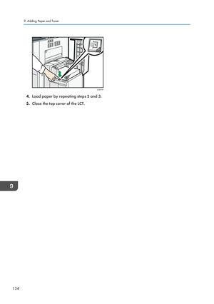 Page 1364.Load paper by repeating steps 2 and 3.
5. Close the top cover of the LCT.
9. Adding Paper and Toner
134CJW110   