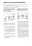 Page 5iii
What You Can Do with This Machine
The following introduces the functions of this machine, and the relevant manu-
als containing detailed information about them.
Products marked with * are optional. For details about optional products, see
p.156 “Options”, or contact your local dealer.
Copier, Facsimile, Printer, and 
Scanner Functions
This machine provides copier, fac-
simile*, printer*, and scanner* func-
tions.
 You can make copies of originals.
With a finisher*, you can sort and
staple copies....