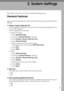 Page 5547
2. System Settings
This chapter describes user tools in the System Settings menu.
General Features
This section describes the user tools in the General Features menu under System
Settings.
❖Program / Change / Delete User Text
You can register text phrases you often use when specifying settings, such as
“.com” and “Regards”.
You can register up to 40 entries.
Program/Change
APress [System Settings].
BCheck that [General Features] is selected.
CPress [Program / Change / Delete User Text].
DPress...