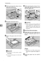 Page 66Troubleshooting
60
5
EWhile pressing the release lever,
adjust the side fences.
FPush the metal plate down.
GSquare the paper and set it in the
tray.
Important
❒Be sure to set the paper under
the roller.
❒Do not stack paper over the lim-
it mark.
HWhile pressing the release lever,
adjust the side and back fences to
the new paper size.
Important
❒When setting small quantities of
copy paper, be careful not to
squeeze in the side fence too
much or paper will not feed in
properly.
IPress down the lock...