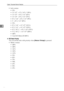 Page 104Copier / Document Server Features
96
3
Inch version
 25%
 11”×17” → 5
1/2”×81/2” (50%)
 11”×17” → 8
1/2”×11” (65%)
 11”×15” → 8
1/2”×11” (73%)
8
1/2”×14” → 81/2”×11” (78%)
F → 8
1/2”×11” (85%)
 93%
8
1/2”×14” → 11”×17” (121%)
8
1/2”×11” → 11”×17” (129%)
8
1/2”×81/2” → 81/2”×14” (155%)
5
1/2”×81/2” → 11”×17” (200%)
 400%
 User R/E Ratio (25-400%)
❖R/E Ratio Priority
You can set the ratio with priority when [Reduce / Enlarge] is pressed.
Metric version
 400%
 200%
 141%
 122%
 115%
...