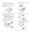 Page 225.5   
Using the tray 1 or the optional tray 2
Use the print material you use for the majority of your print jobs in the 
tray 1. The tray 1 can hold a maximum of 250 sheets of 75 g/m2 (20 lb) 
paper.
You can purchase an optional tray 2 and attach it below the tray 1 to load 
an additional 250 sheets of paper.
To load paper, pull open the tray and load paper with the side to be 
printed on face down.
You can load letterhead paper with the design side face down. The top 
edge of the sheet with the logo...