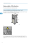 Page 20Safety Labels of This Machine
This section explains the machine's safety information labels.
Positions of WARNING and CAUTION labels on Types 1 and 2
This machine has labels for WARNING and CAUTION at the positions shown below. For safety,
please follow the instructions and handle the machine as indicated.
1
Type 1 weighs approximately 45 kg (99.2 lb.) and type 2 weighs approximately 47 kg (103.7 lb.).
When moving the machine, use the inset grips on both sides. At least four people are needed to lift...