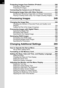 Page 1210Protecting Images from Deletion (Protect) ..............................240Protecting a Single Image ................................................................ 240
Protecting All Images ....................................................................... 241
Connecting the Camera to an AV Device .................................242
Exchanging Image Data with Other Devices............................244
Sending and Receiving Image Data via Infrared Transmission ....... 244
Playing a Dueling...