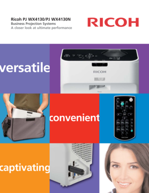 Page 1captivating
convenient
versatile
Ricoh PJ WX4130/PJ WX4130N
Business Projection Systems 
A closer look at ultimate performance 