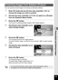 Page 141139
4Playing Back and Deleting Images
You can protect stored images from being accidentally deleted.
1Enter Q mode and use the four-way controller ( 45) to 
choose the image you want to protect.
2Use the four-way controller ( 2345) to select  Z(Protect) 
from the Playback Mode Palette.
3Press the  4 button.The screen for selecting [Single Image] or [All Images] appears.
4Use the four-way controller ( 2) to 
select [Single Image].
5Press the  4 button.The message [Protects this image] appears.
To protect...